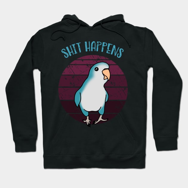 shit happens - monk parakeet doodle Hoodie by FandomizedRose